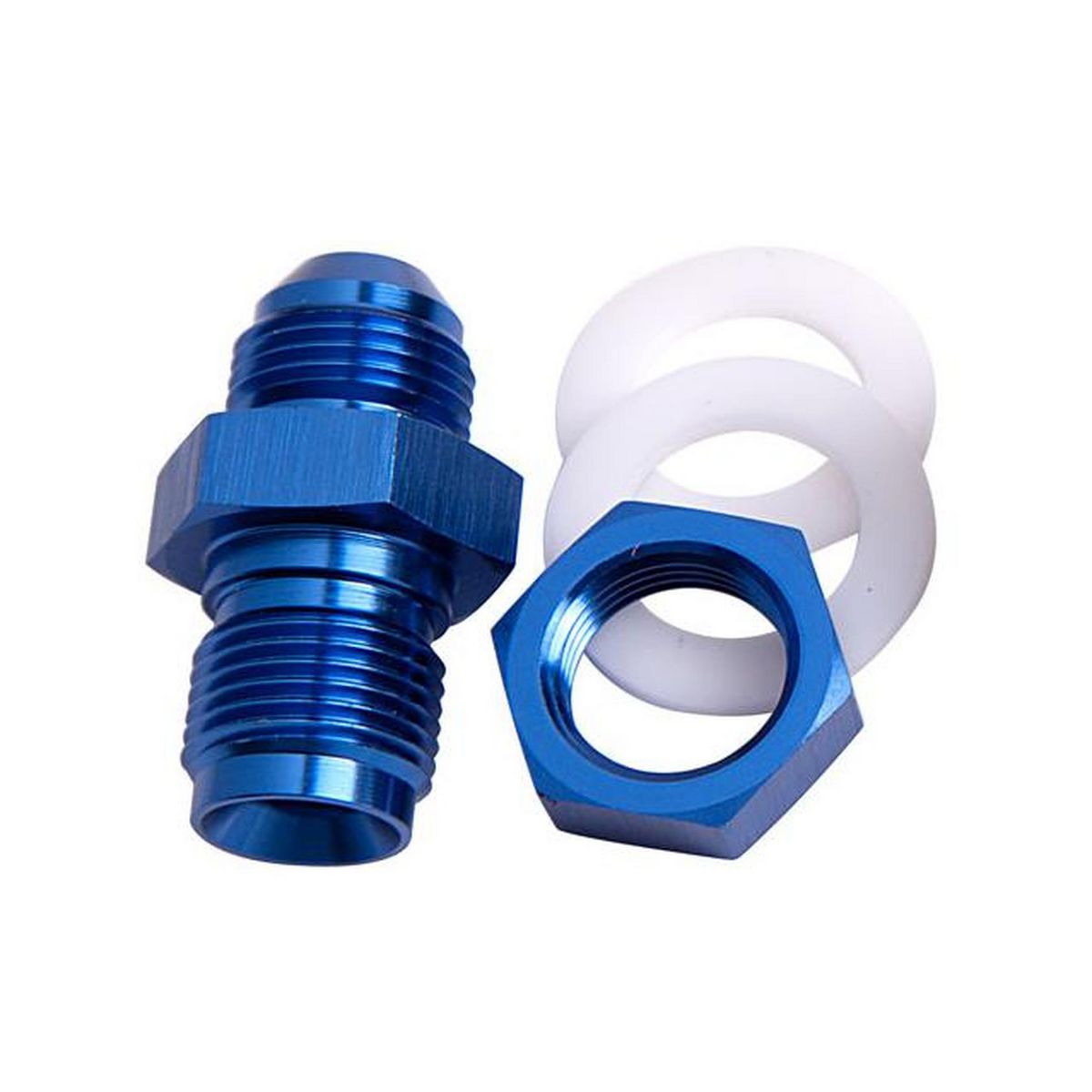 Aeroflow AF921-06 Fuel Cell Fitting -6AN Blue Fuel Cell Bulkhead Fitting