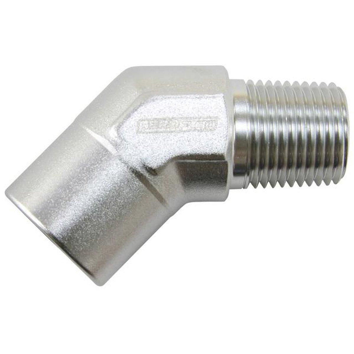 Aeroflow AF915-02S 45Deg Female - Male Elbow 1/8 Npt Silver