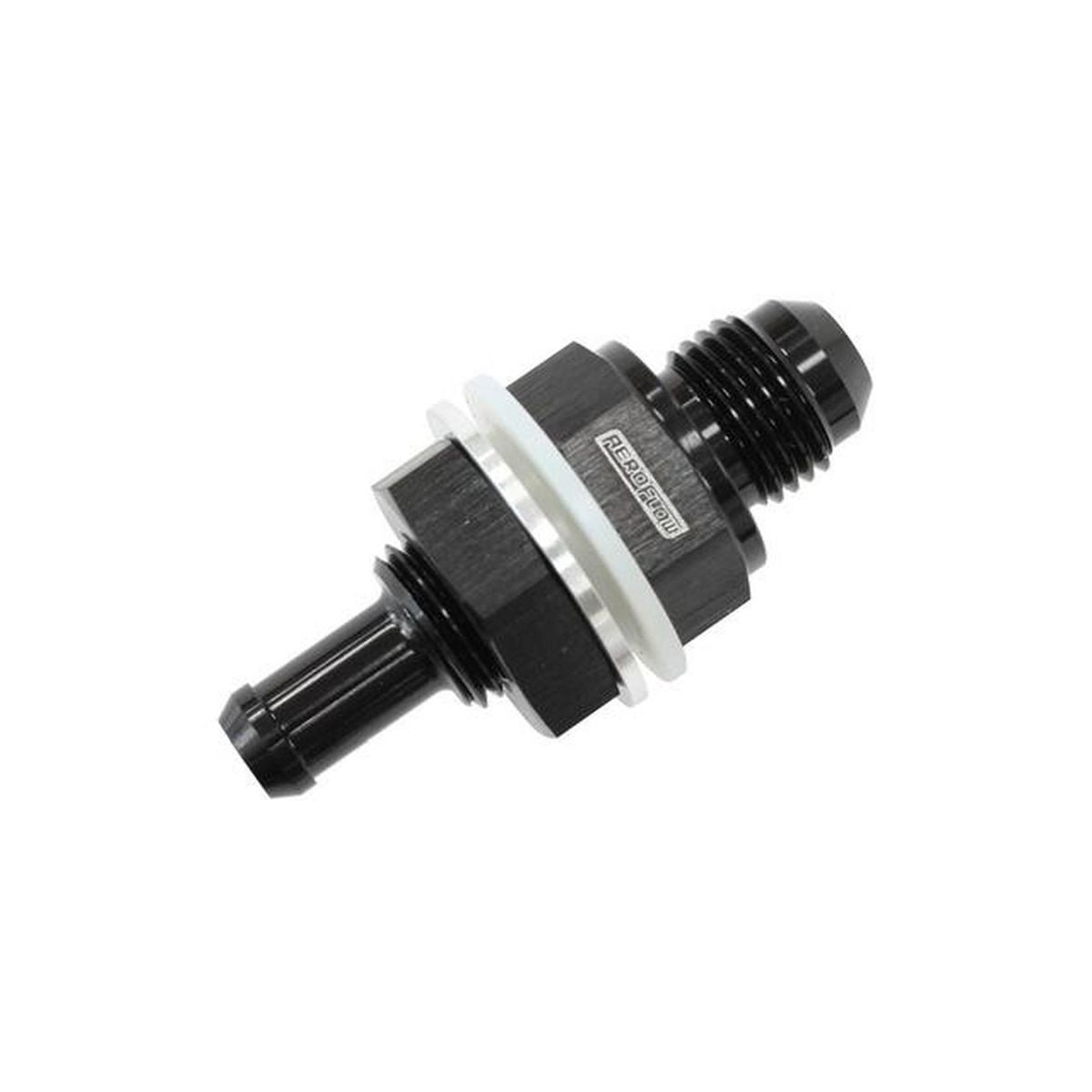 Aeroflow AF927-06-05BLK -6AN Bulkhead Fitting W/ 5/16 Barb