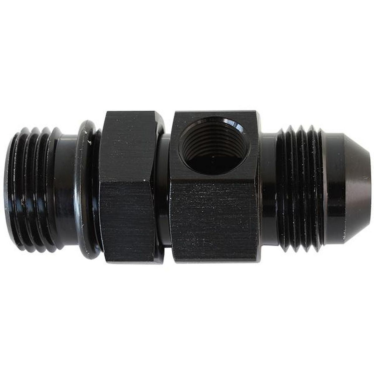 Aeroflow AF904-06BLK -6ORB To -6AN With 1/8" Port Black