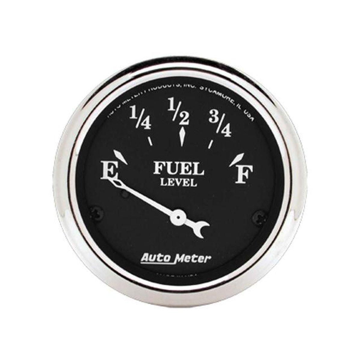 Autometer Old Tyme 2-1/16in Fuel Level Gauge 0-90 Ohms Short Sweep Electric AU1715