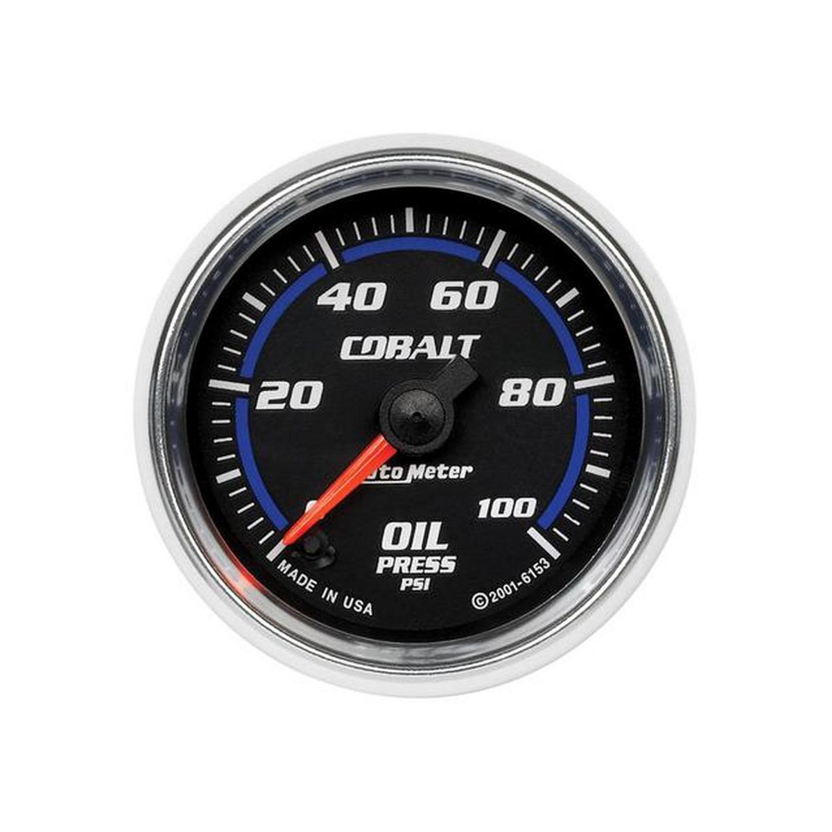 Autometer Cobalt 2-1/16in Oil Pressure Gauge 0-100 PSI Full Sweep Electric AU6153