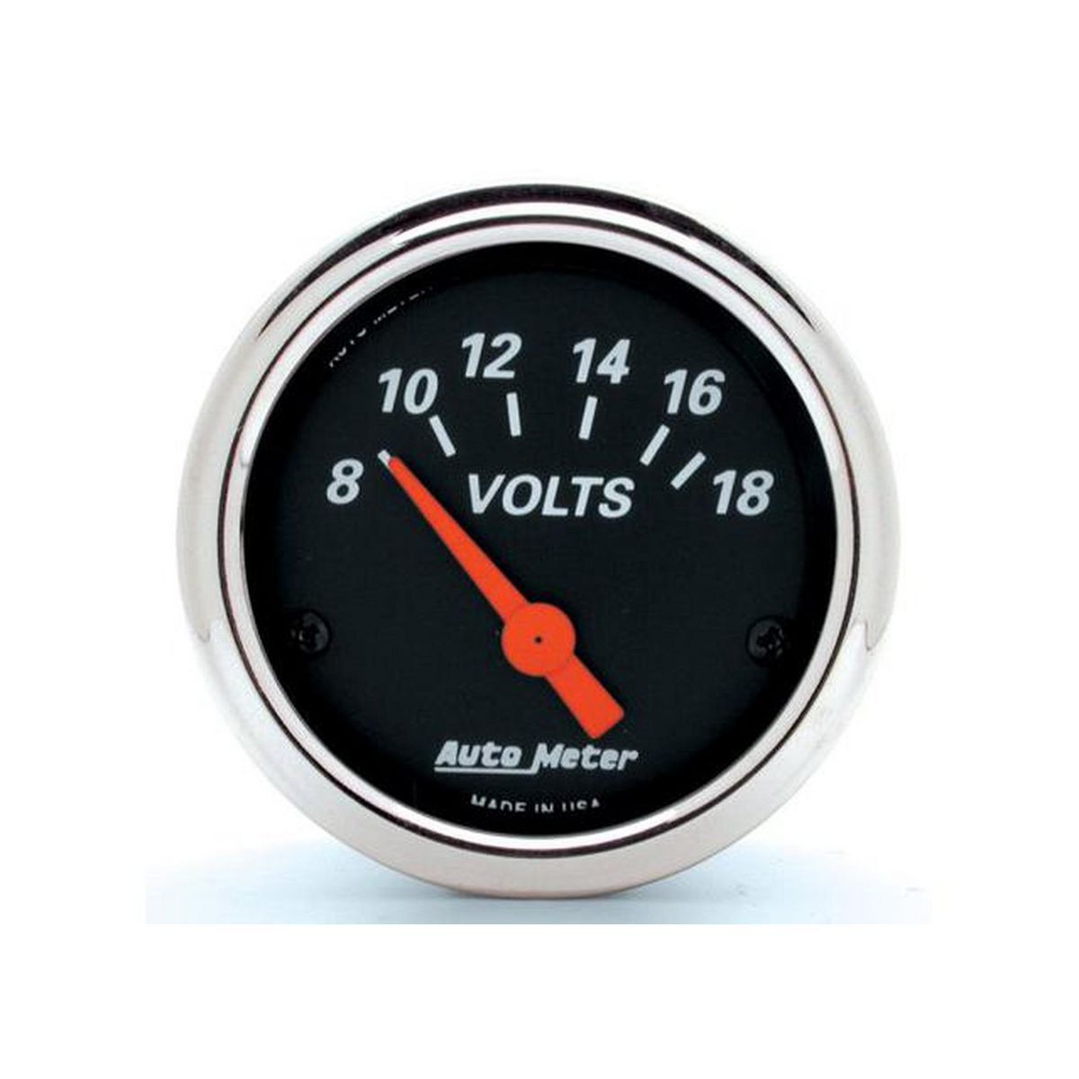 Autometer Designer Black 2-1/16in Voltmeter 8-18V Short Sweep Electric AU1483