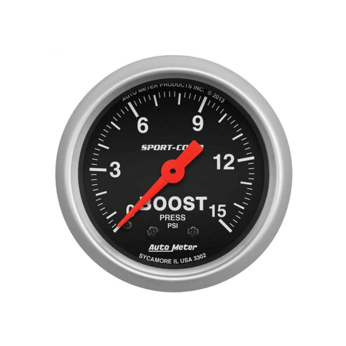 Autometer Sport-Comp 2-1/16in Boost Gauge 0-15 PSI Mechanical AU3302