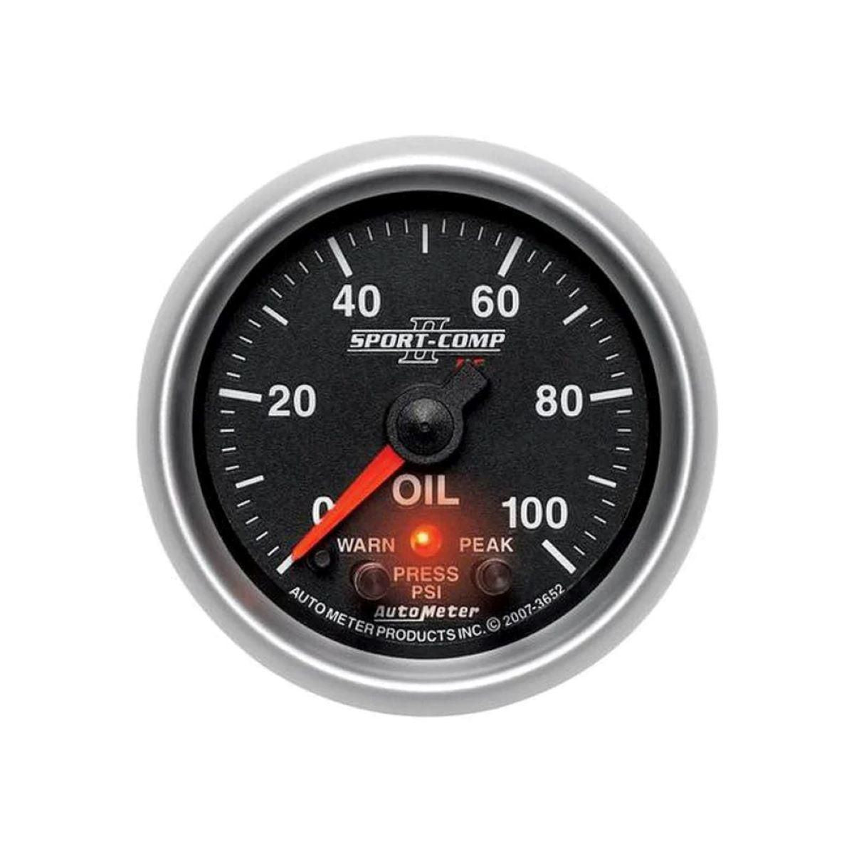 Autometer Sport Comp 2-1/16in Oil Pressure Gauge 0-100PSI AU3652