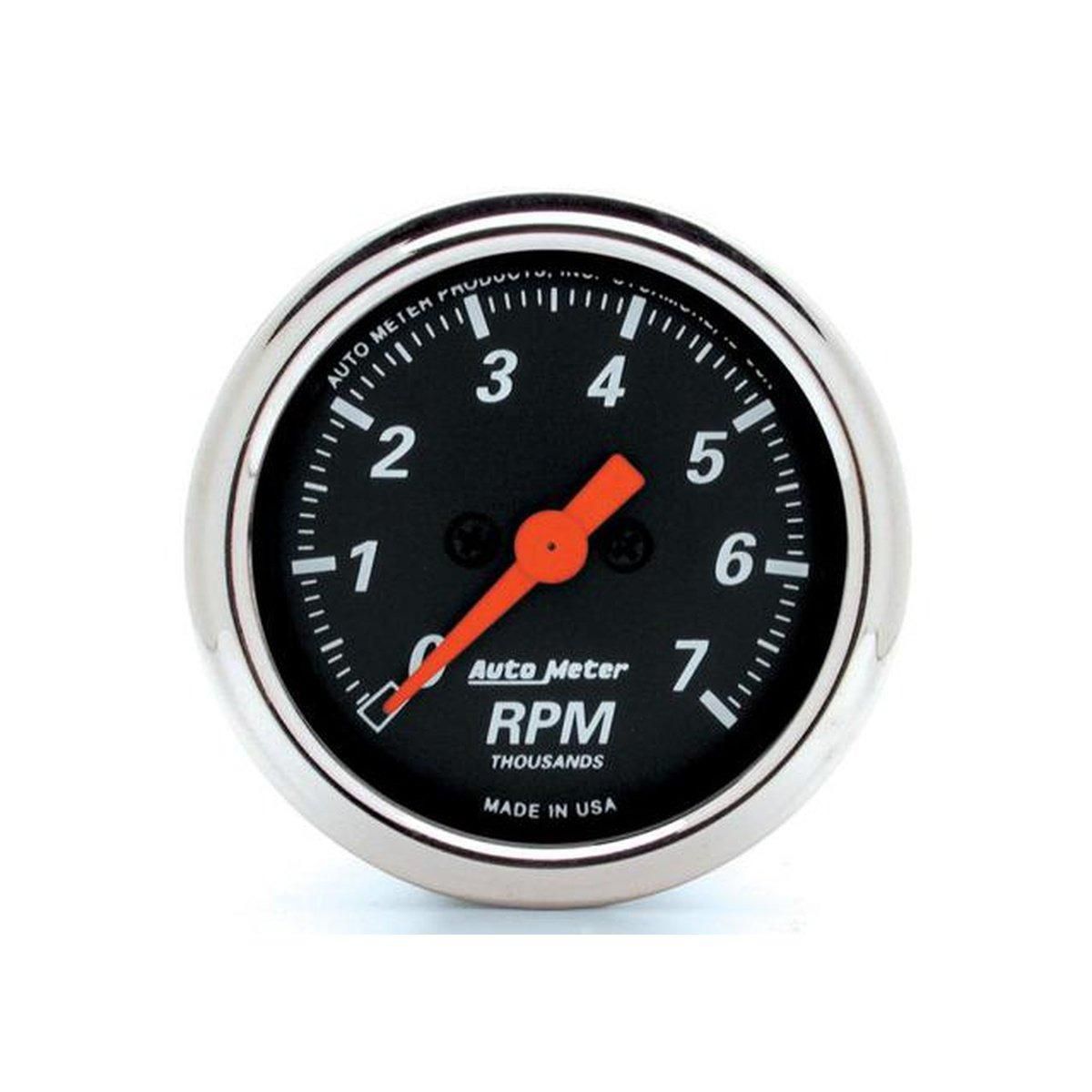 Autometer Designer Black 2-1/16in Tachometer 7000rpm AU1477