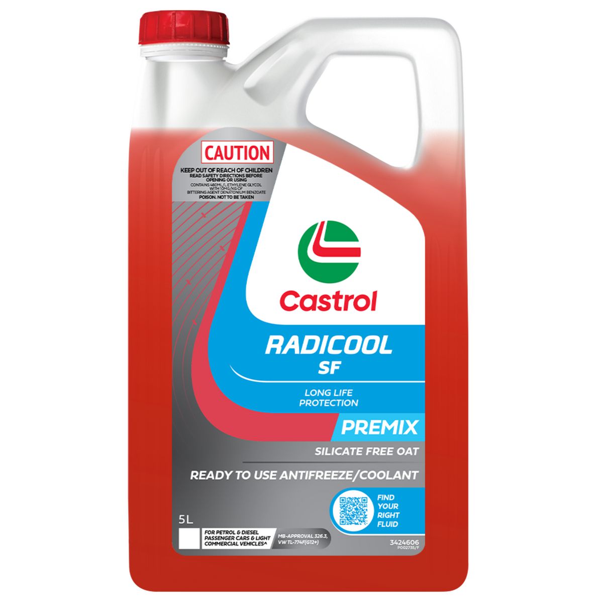 Castrol RADICOOL SF Red Premix Engine Coolant 5L 3424606