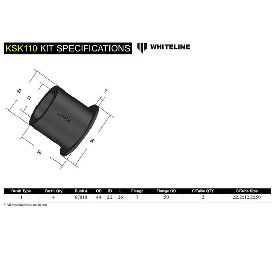 Whiteline KSK110 Engine Mount Service Kit