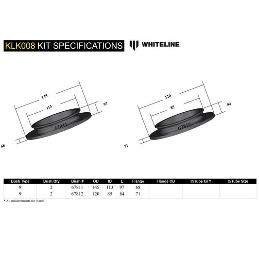 Whiteline Lift Kit KLK008
