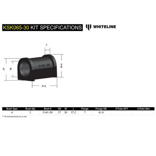 Whiteline KSK065 30 Sway Bar Mount Service Kit