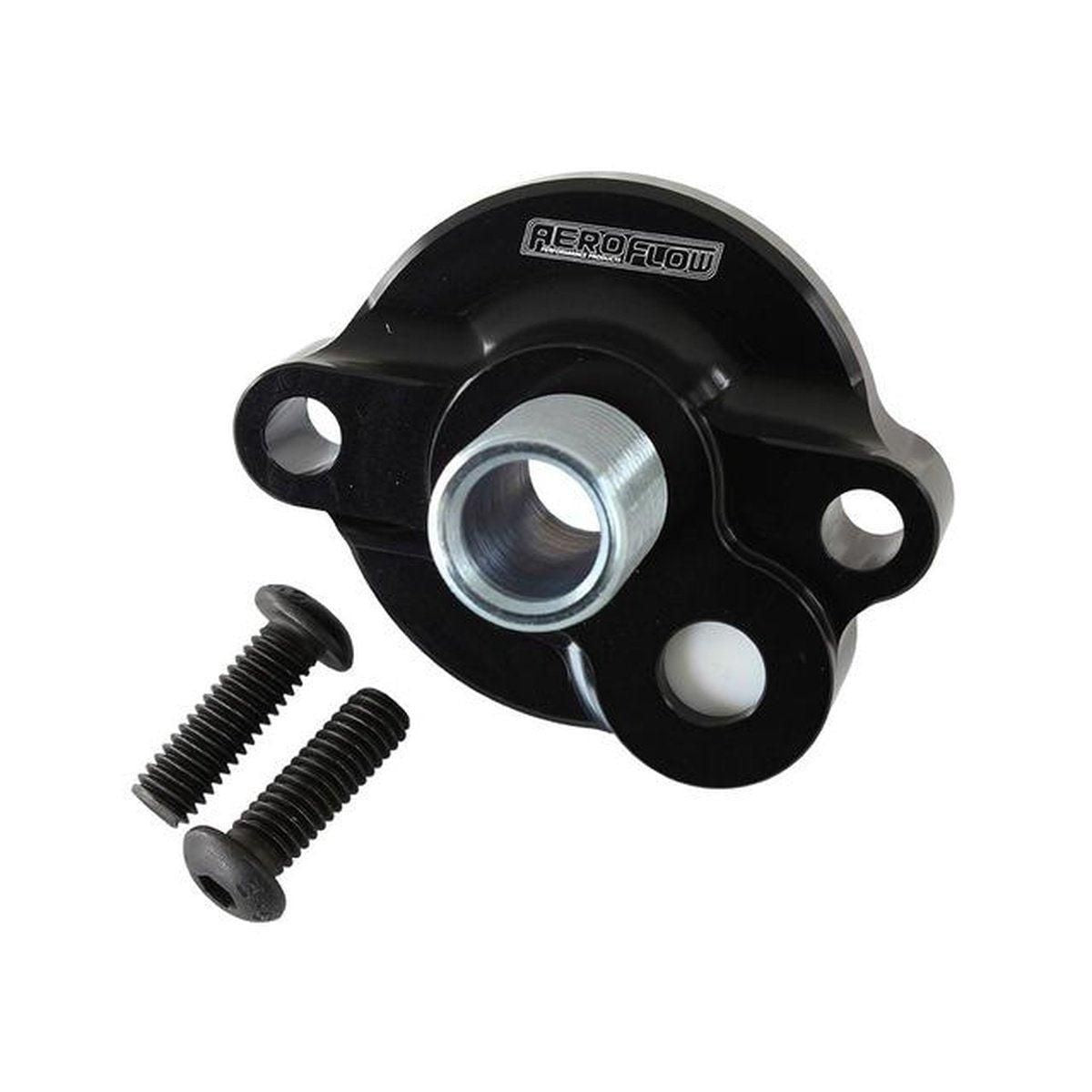 Aeroflow AF64-2185BLK Oil Filter Adaptor 15 PSI Internal Bypass Fits SBC