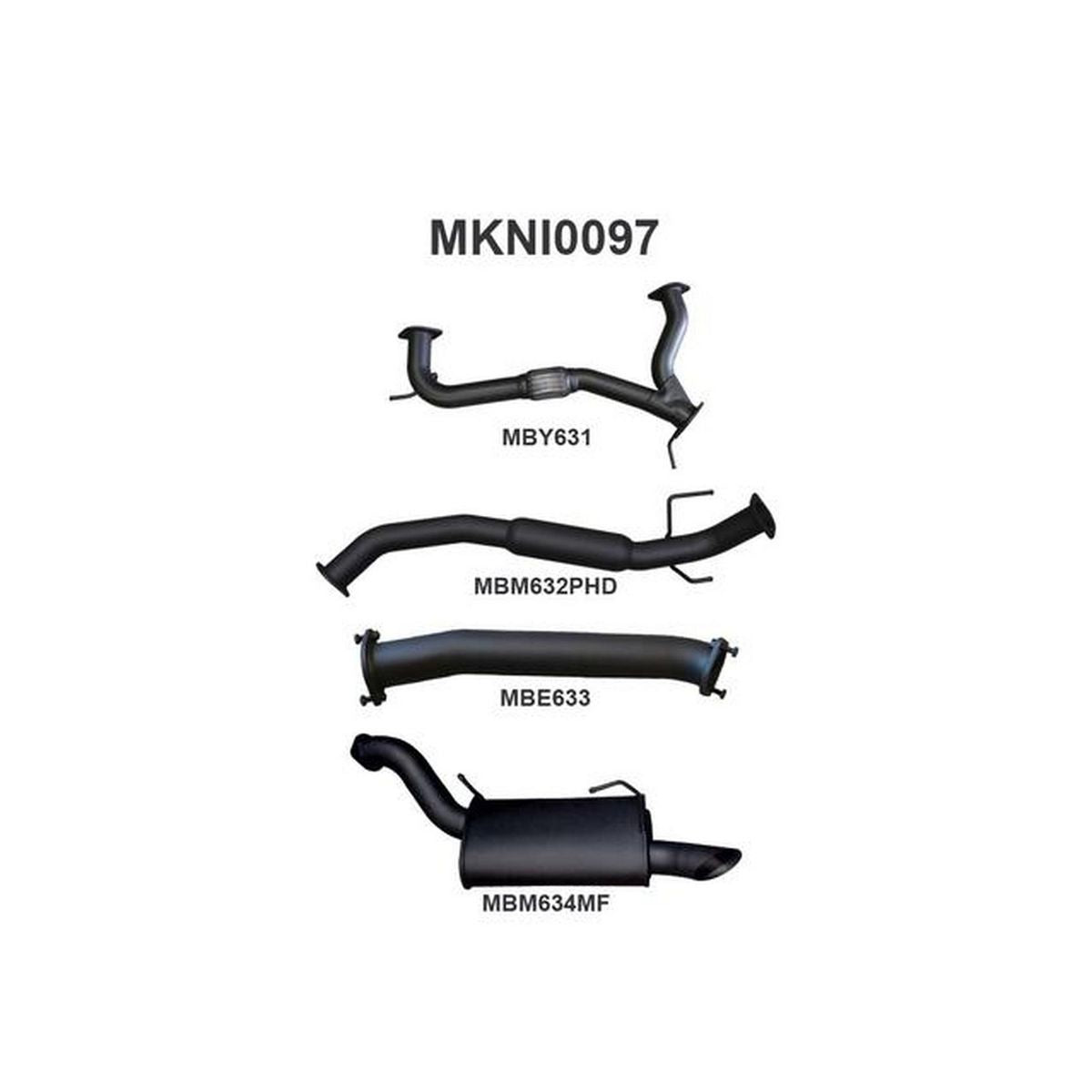 Manta 3" Cat Back Exhaust With Hotdog/Muffler Fits Nissan Patrol Y62 V8 5.6L Wagon MKNI0097