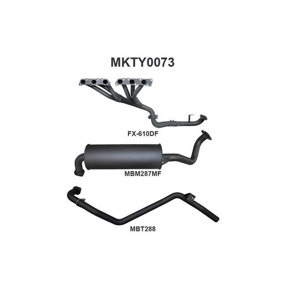 Manta 2.5" Exhaust With Extractor Fits Landcruiser FZJ80 4.5L