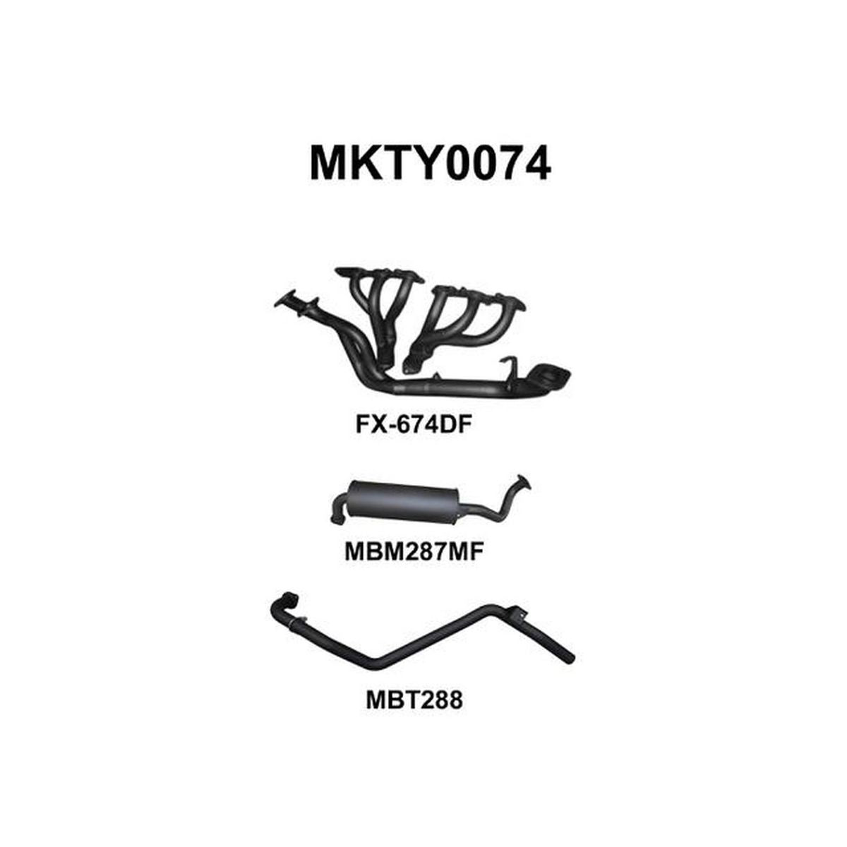 Manta 2.5" Exhaust With Extractor Fits Landcruiser FZJ80 4.5L