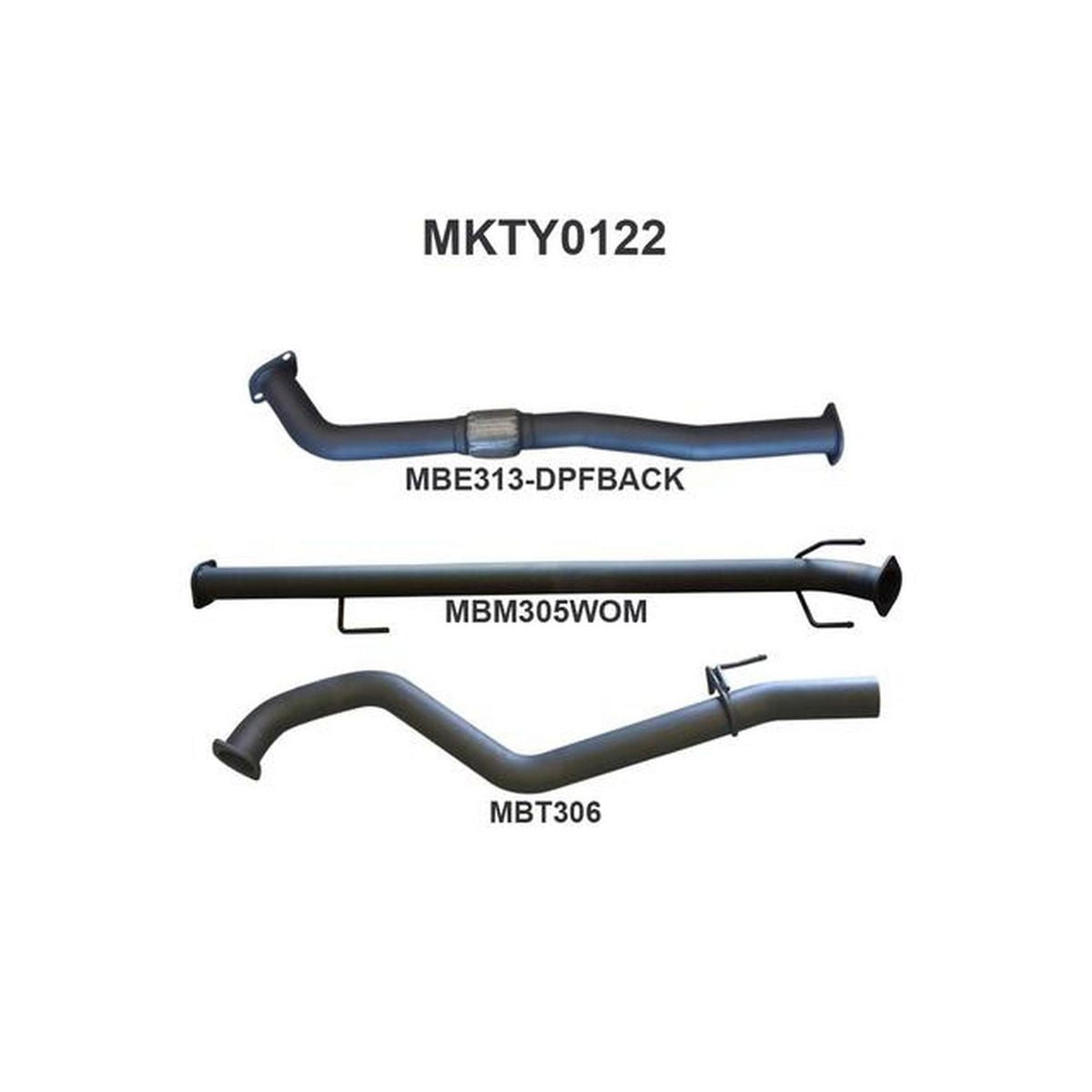 Manta 3" Dpf Back Exhaust Quiet Fits Hilux Gun126R 2.8L D4D