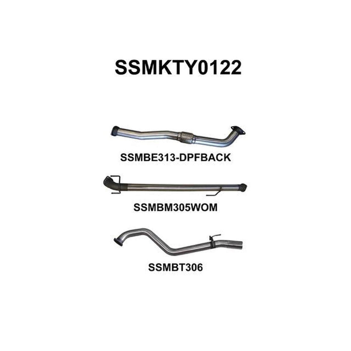 Manta 3" Dpf Back Exhaust Quiet Fits Hilux Gun126R 2.8L D4D