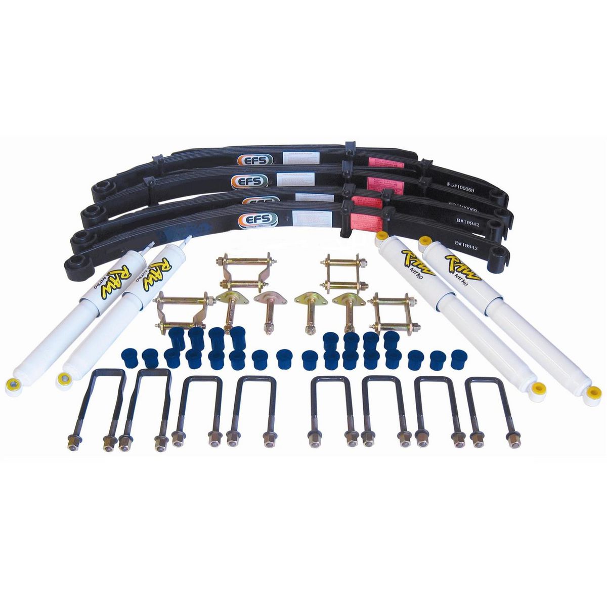Raw 4x4 2 Inch 50mm RAW Nitro 4x4 Lift Kit to suit Nissan Patrol GQ (Y60) Leaf Spring Front & Rear 1988-1997 PAT-001