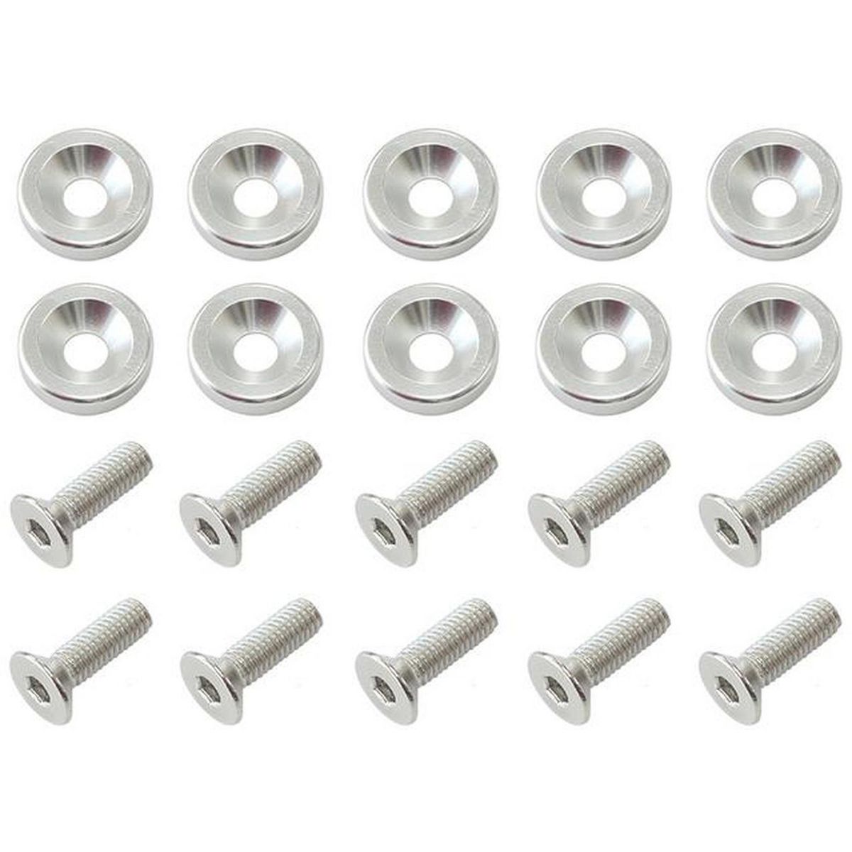Aeroflow Billet Dress Up / Fender Bolt Silver (10 Pack) AF64-4365S