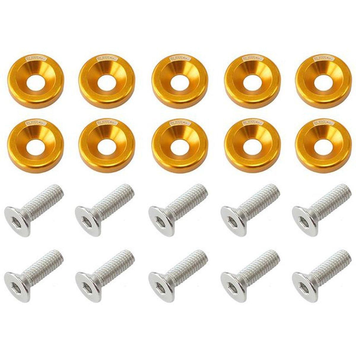 Aeroflow Billet Dress Up / Fender Bolt Gold (10 Pack) AF64-4365G