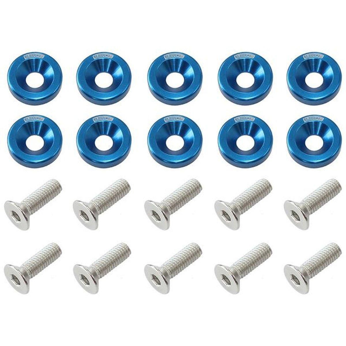 Aeroflow Billet Dress Up / Fender Bolt Blue (10 Pack) AF64-4365