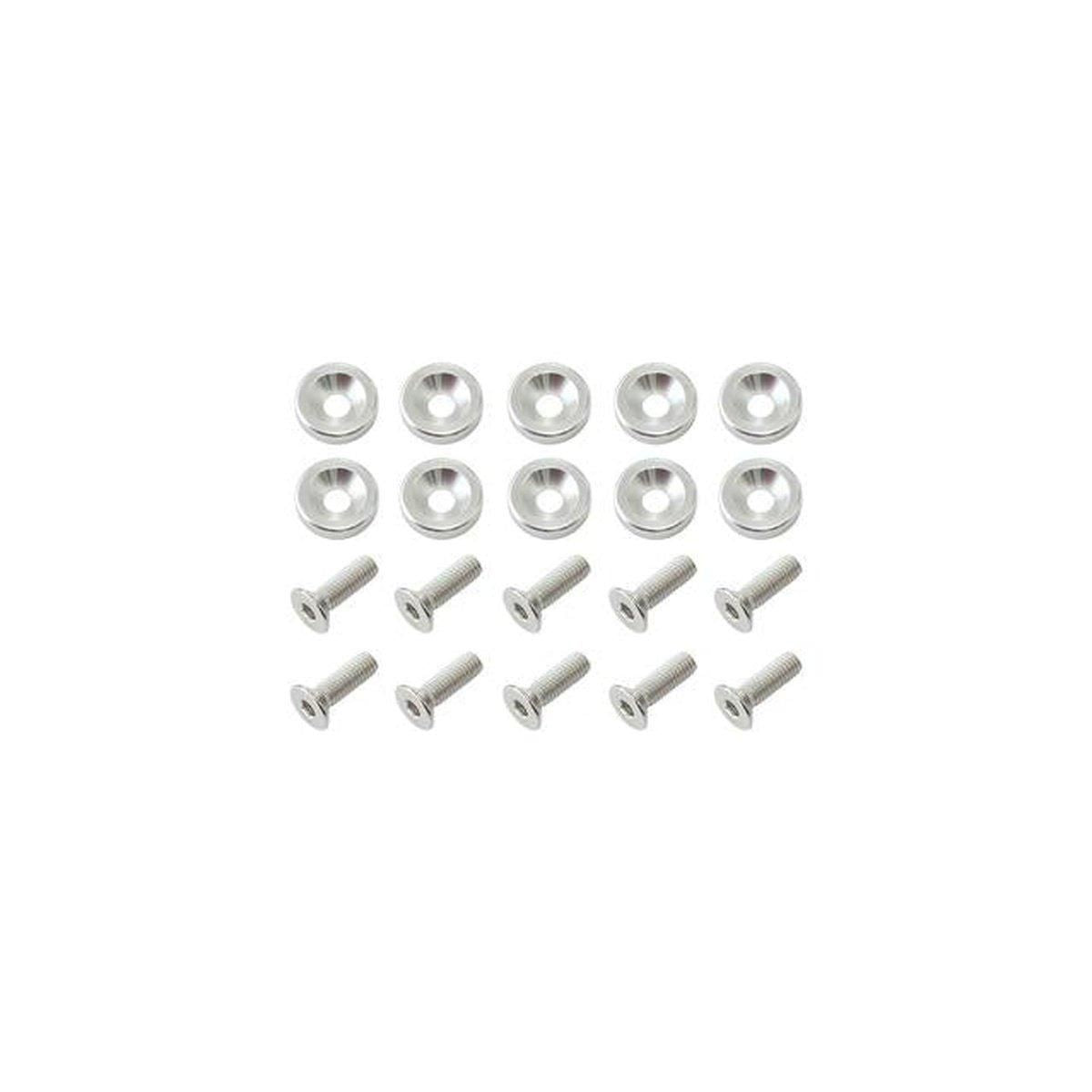 Aeroflow 5/16" Billet Dress-up / Fender Bolt Kit Silver 10 Pack
