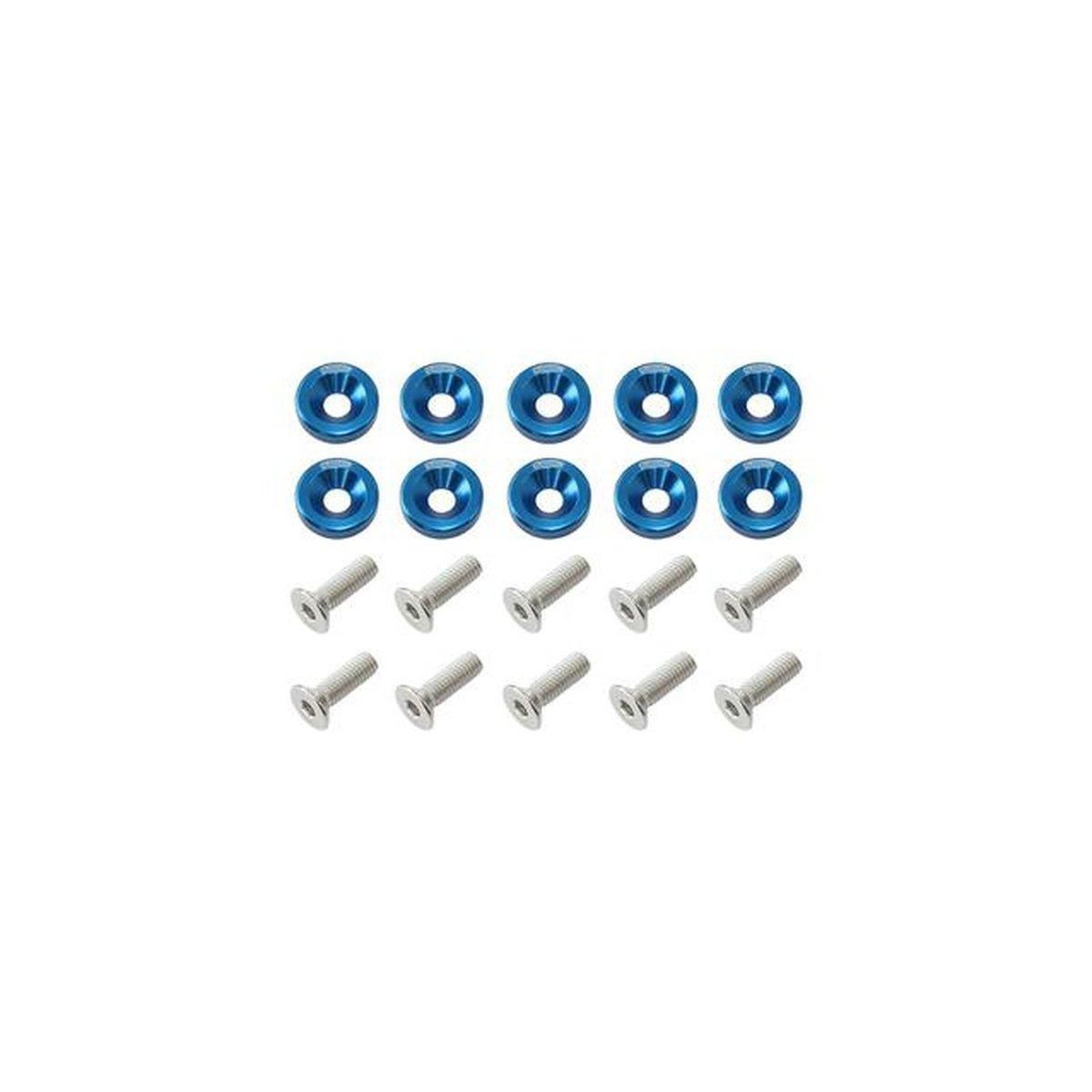 Aeroflow 5/16" Billet Dress-up / Fender Bolt Kit Blue 10 Pack