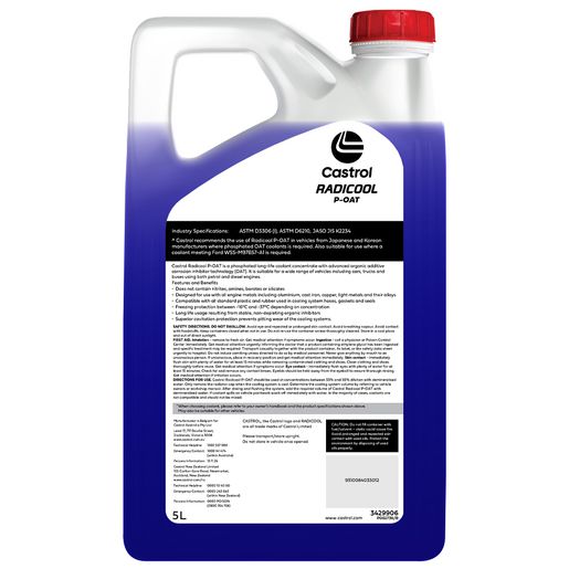 Castrol RADICOOL P-Oat Purple Concentrate Engine Coolant 5L 3429906