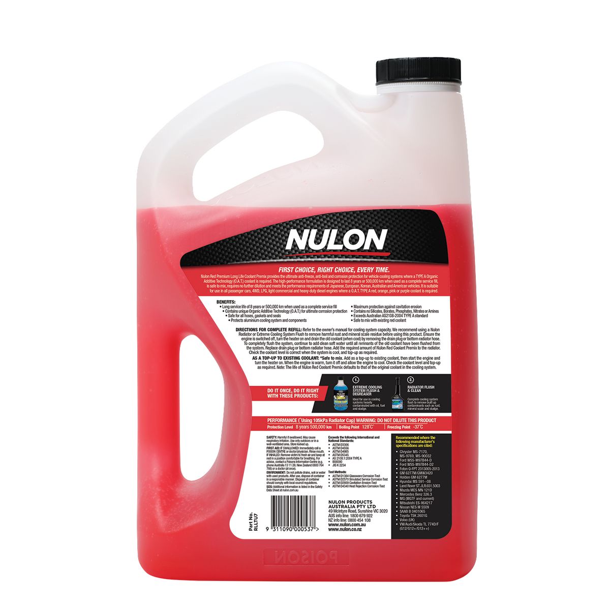 Nulon Red Premium Long Life Coolant Premix 7L RLLTU7
