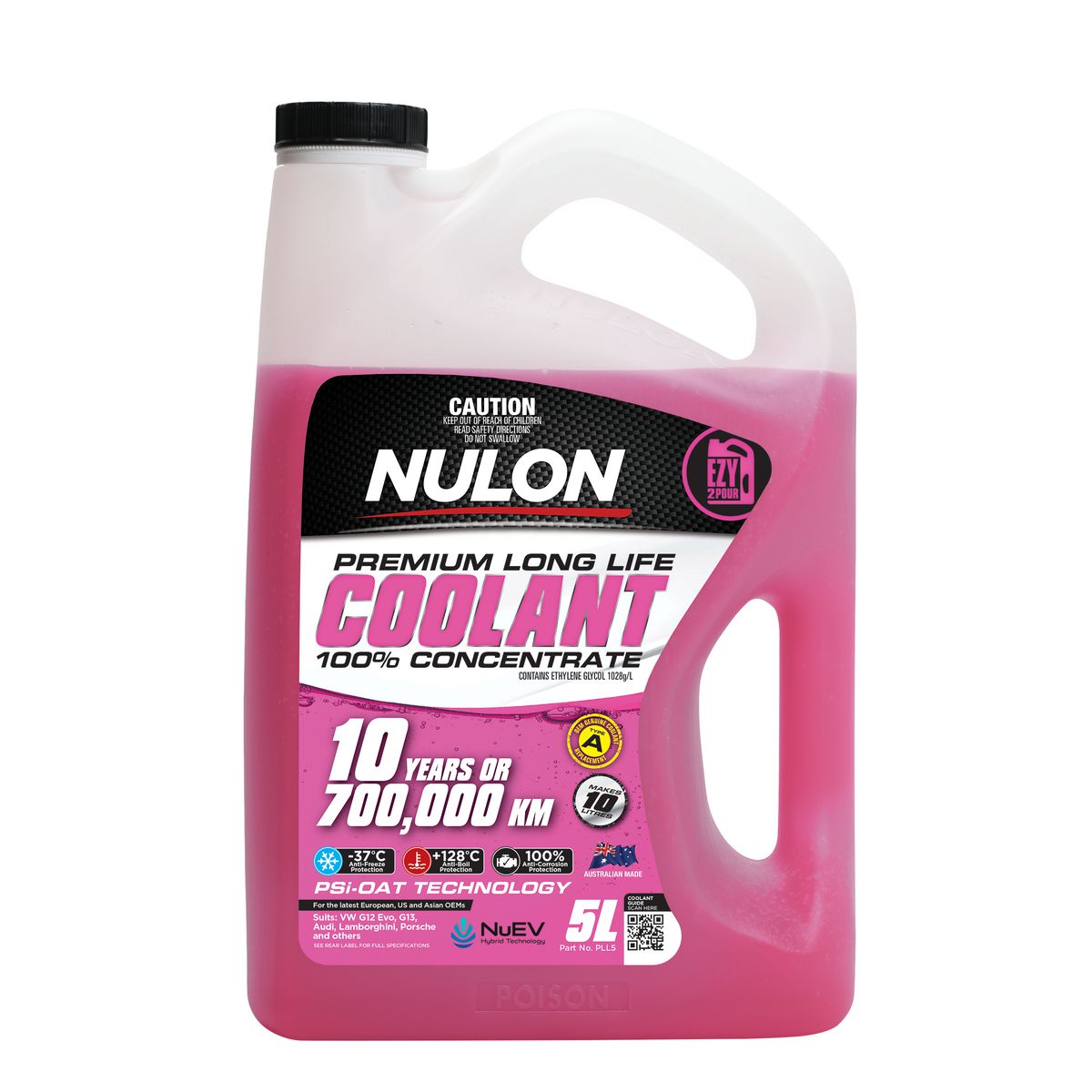 Nulon Pink Premium Long Life Coolant 100% Concentrate 5L PLL5