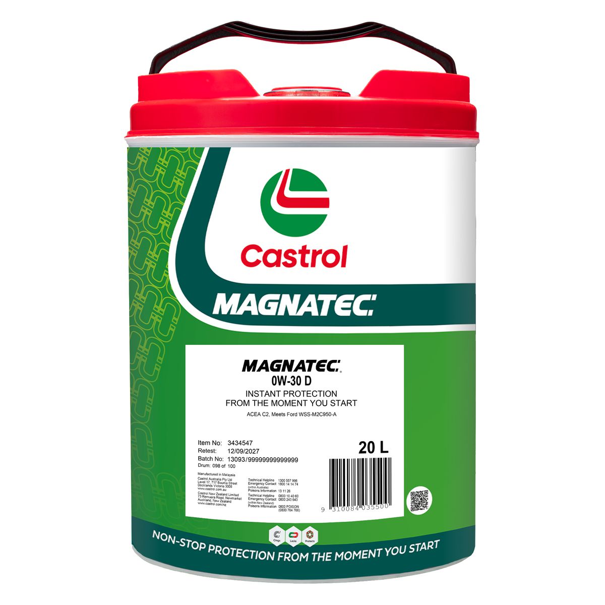 Castrol MAGNATEC 0W-30 D Engine Oil 20L 3434547