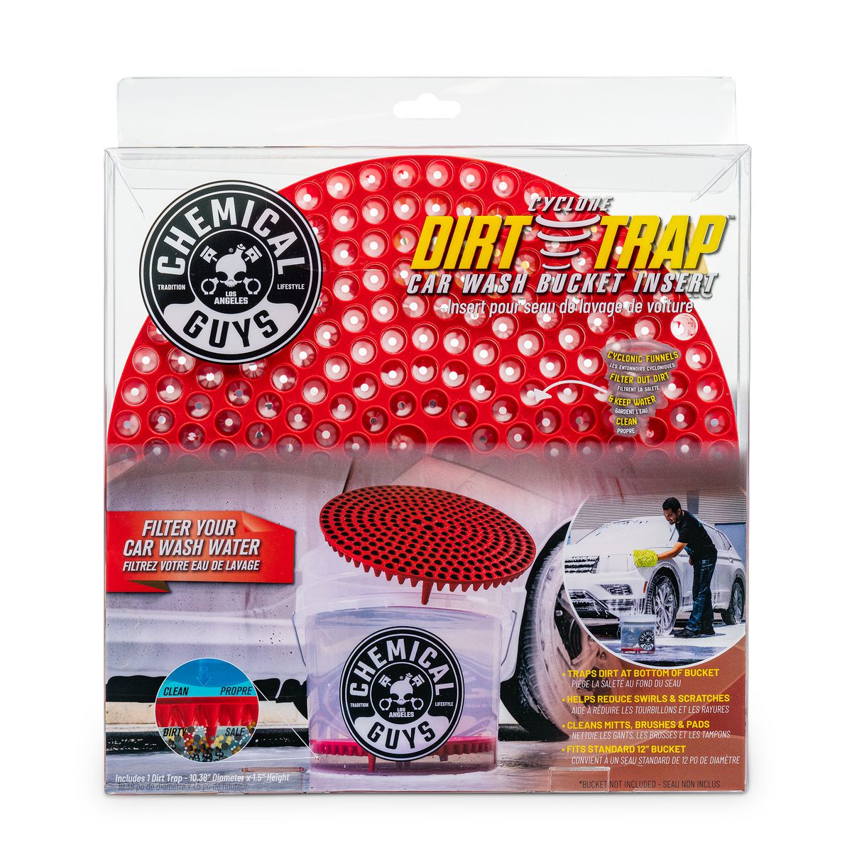 Chemical Guys Cyclone Dirt Trap Car Wash Bucket Insert (Red) DIRTTRAP02