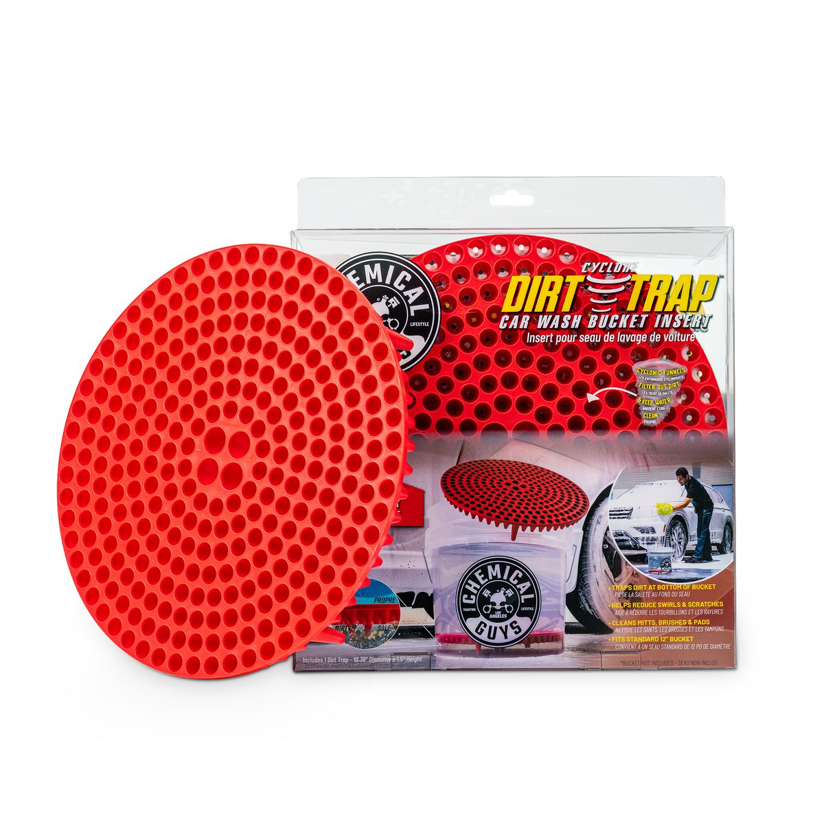 Chemical Guys Cyclone Dirt Trap Car Wash Bucket Insert (Red) DIRTTRAP02