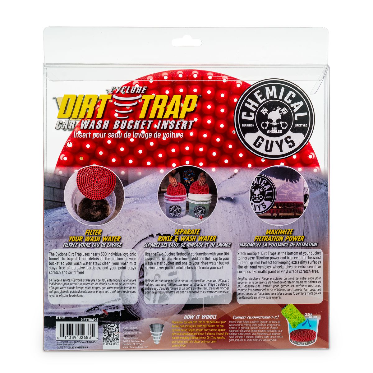 Chemical Guys Cyclone Dirt Trap Car Wash Bucket Insert (Red) DIRTTRAP02