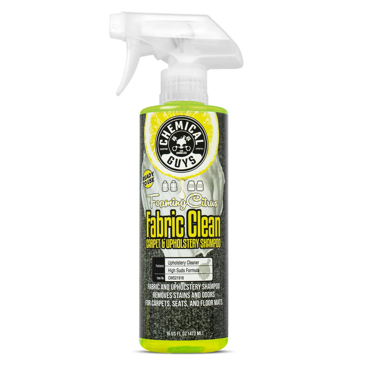 Chemical Guys Ready to Use Foaming Citrus Fabric Clean Shampoo 473ml CWS21916