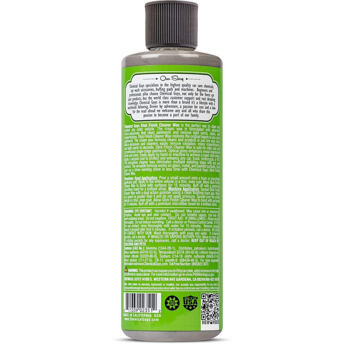 Chemical Guys Slick Finish Cleaner Wax 473ml WAC20616