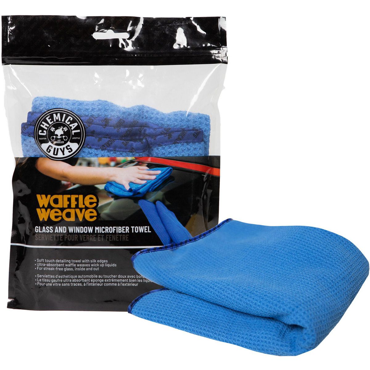Chemical Guys Waffle Weave Glass and Window Microfibre Towel MIC708