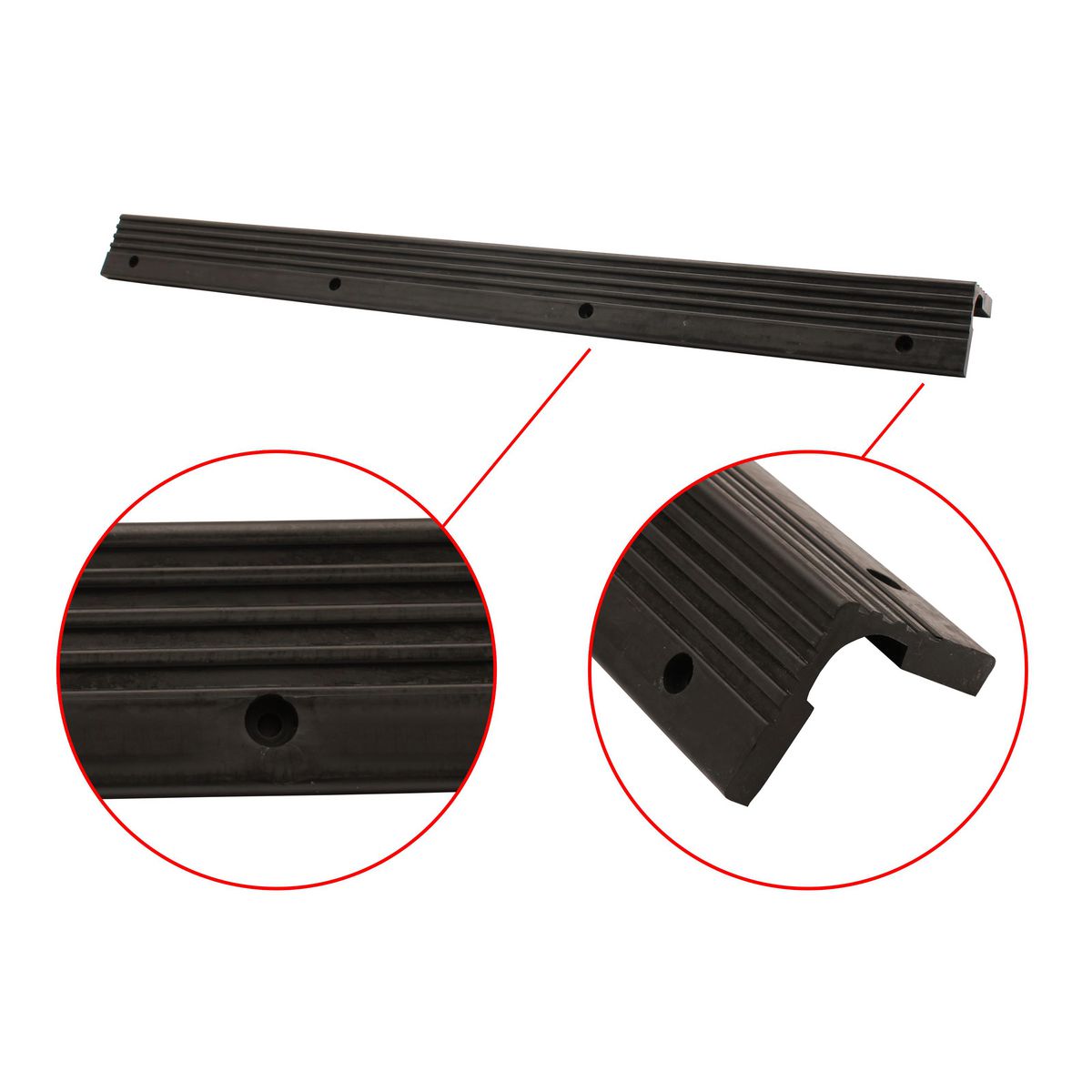 Proflex Industrial Rubber Pillar Safety Pad Black 1 Meter Long 92207