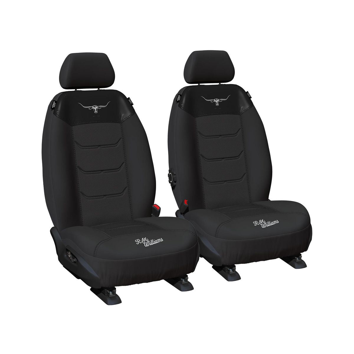R.M. Williams Front Car Seat Covers Polyester, Mesh Black - Pair MHRMWBX-BLK30