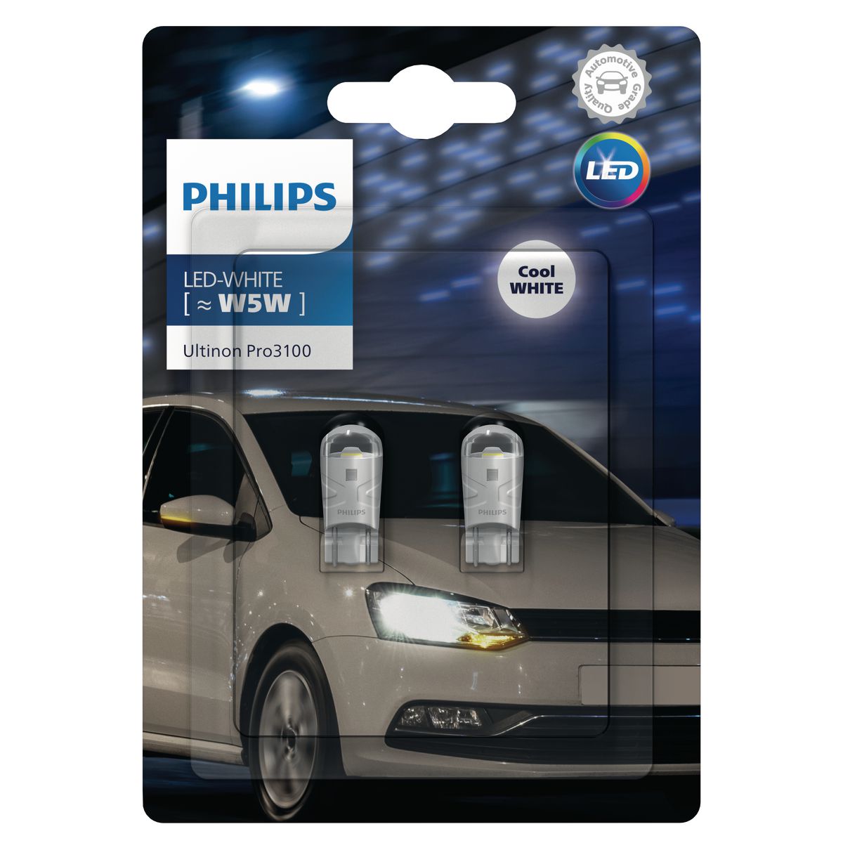 Philips Ultinon Pro 3100 T10 W5W Wedge Led Bulb 12V Pair 11961CU31B2