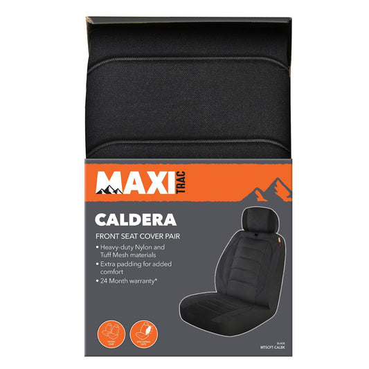 Maxitrac Front Car Seat Covers Polyester, Black - Pair MTSCFT-CALBK