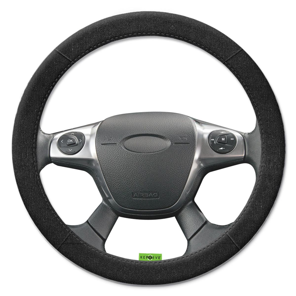 Maxitrac Steering Wheel Cover Repreve, Black RRSWCYONBK