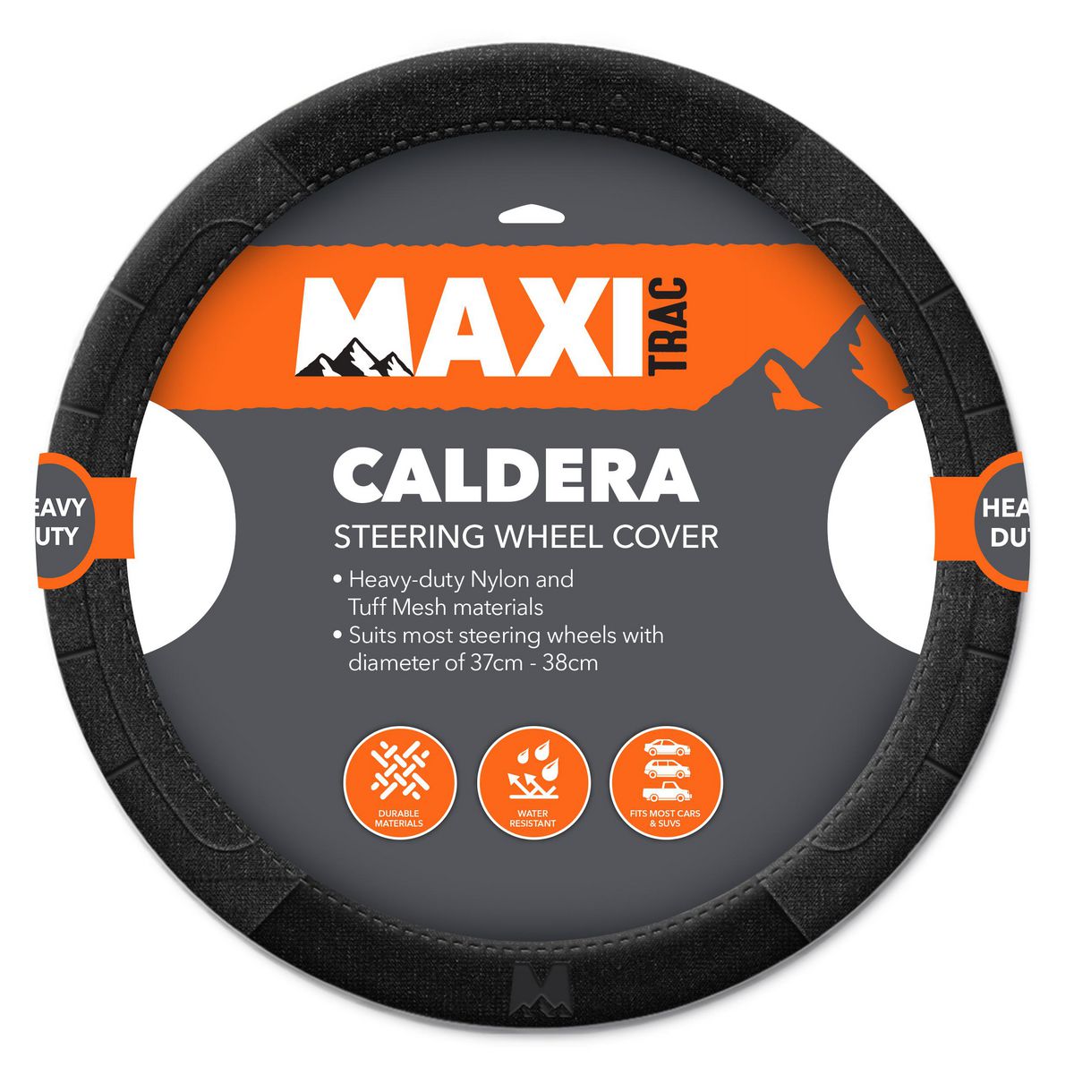 Maxitrac Steering Wheel Cover, Black MTSWCCALBK