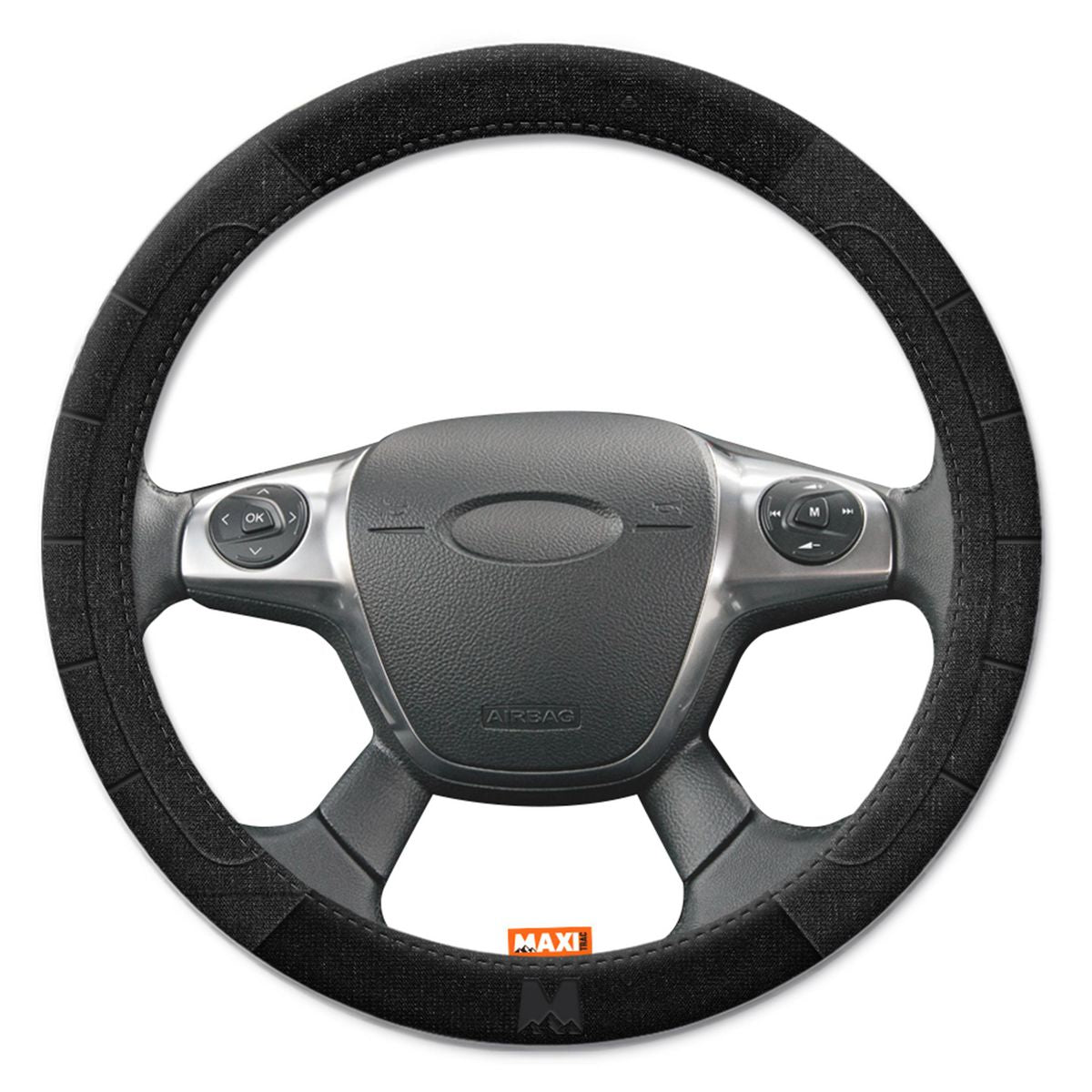 Maxitrac Steering Wheel Cover, Black MTSWCCALBK