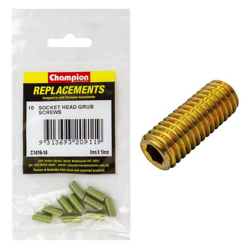 Champion Grub Screw Socket Head M8 x 16mm Refill Pack C1416-14