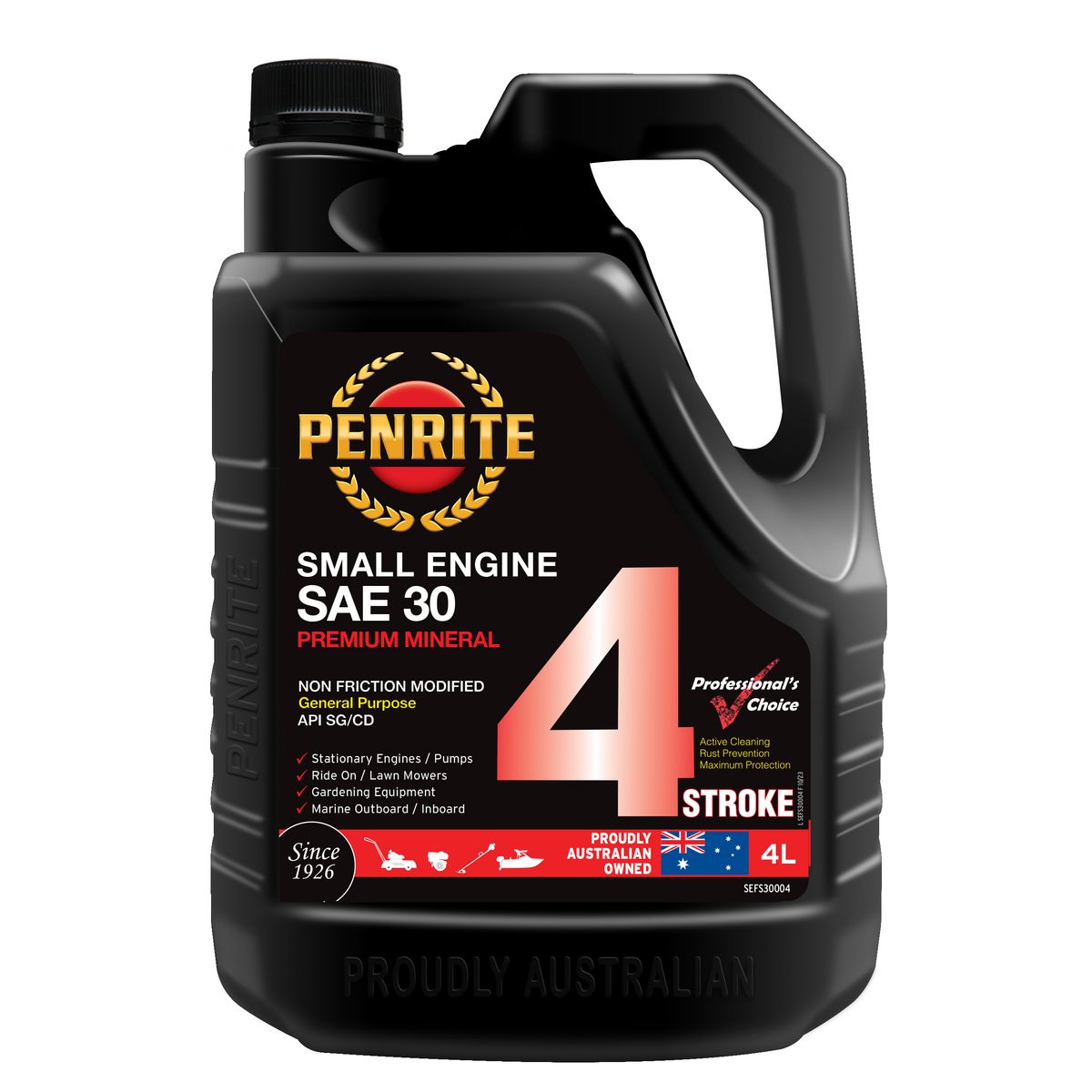 Penrite Small Engine 4 Stroke SAE 30 Engine Oil 4L SEFS30004