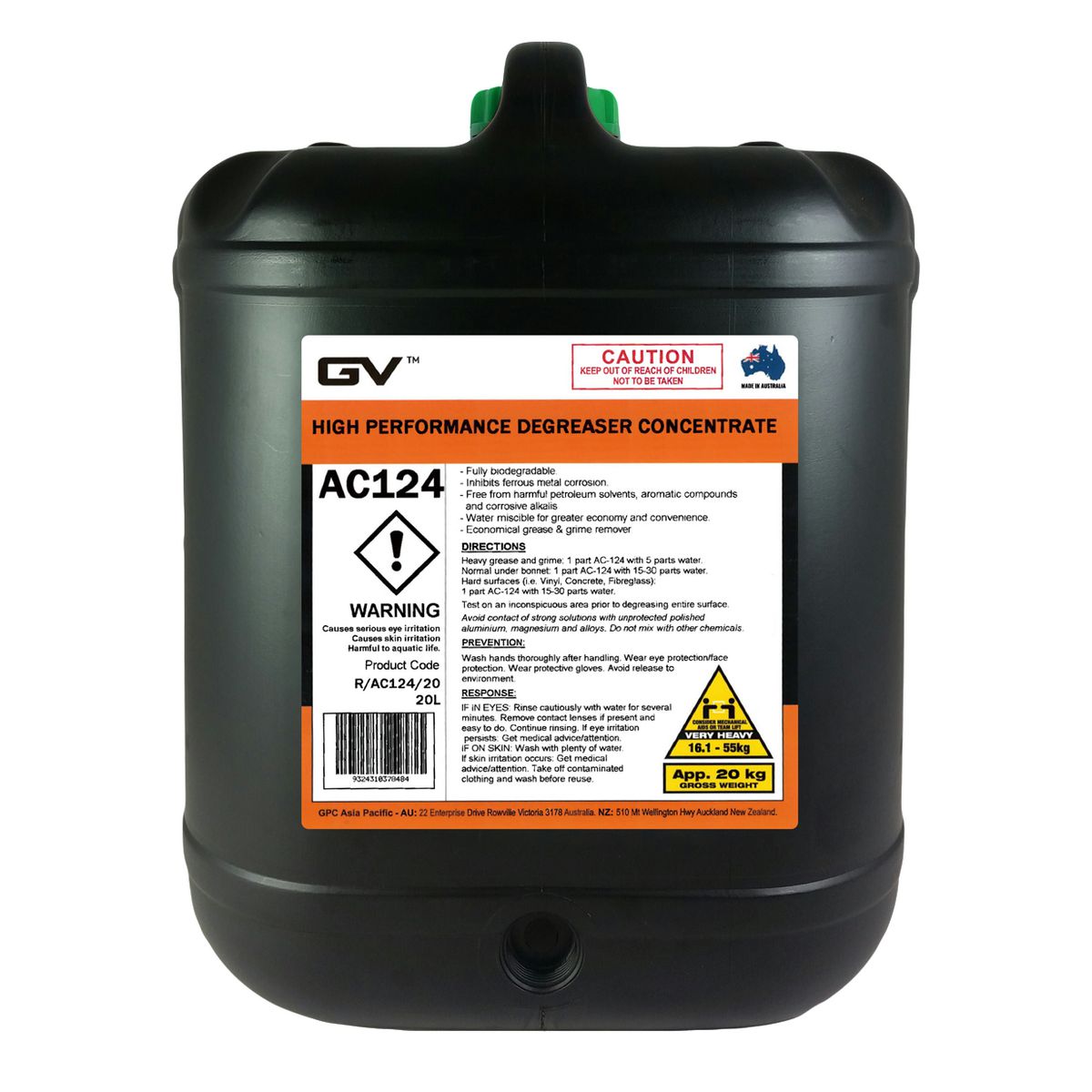 GVOil High Performance Degreaser Concentrate - 20L R/AC124/20
