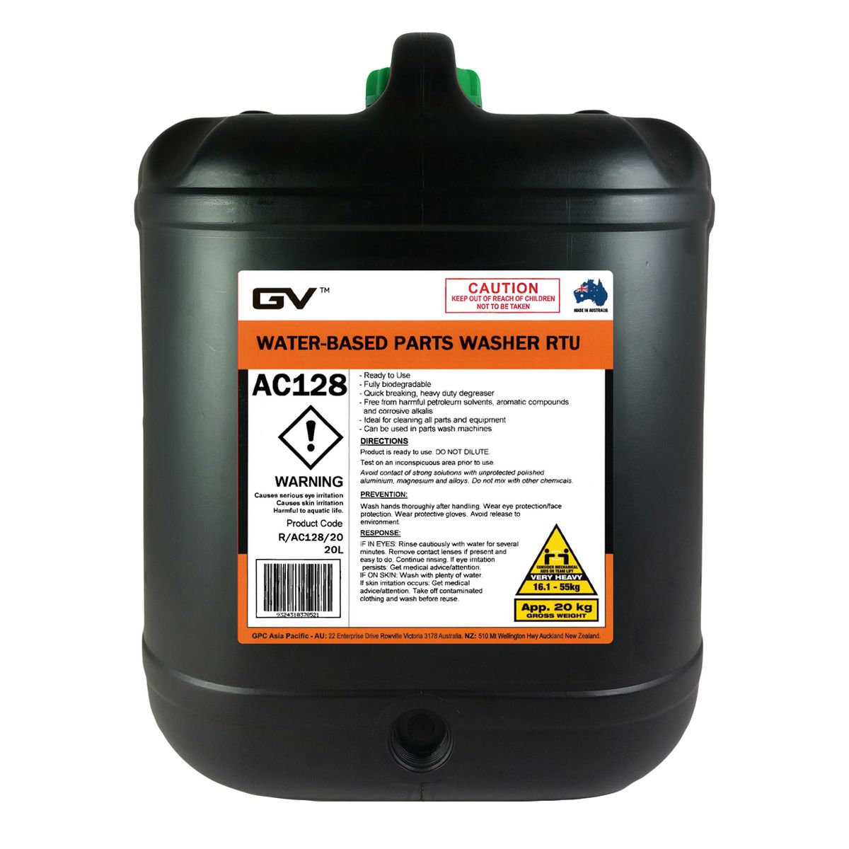 GVOil Water Based Parts Washer - 20L R/AC128/20