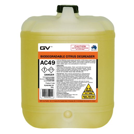 GVOil Biodegradable Citrus Degreaser - 20L R/AC49/20
