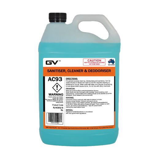 GVOil Sanitser Cleaner And Deodoriser - 5L R/AC93/5