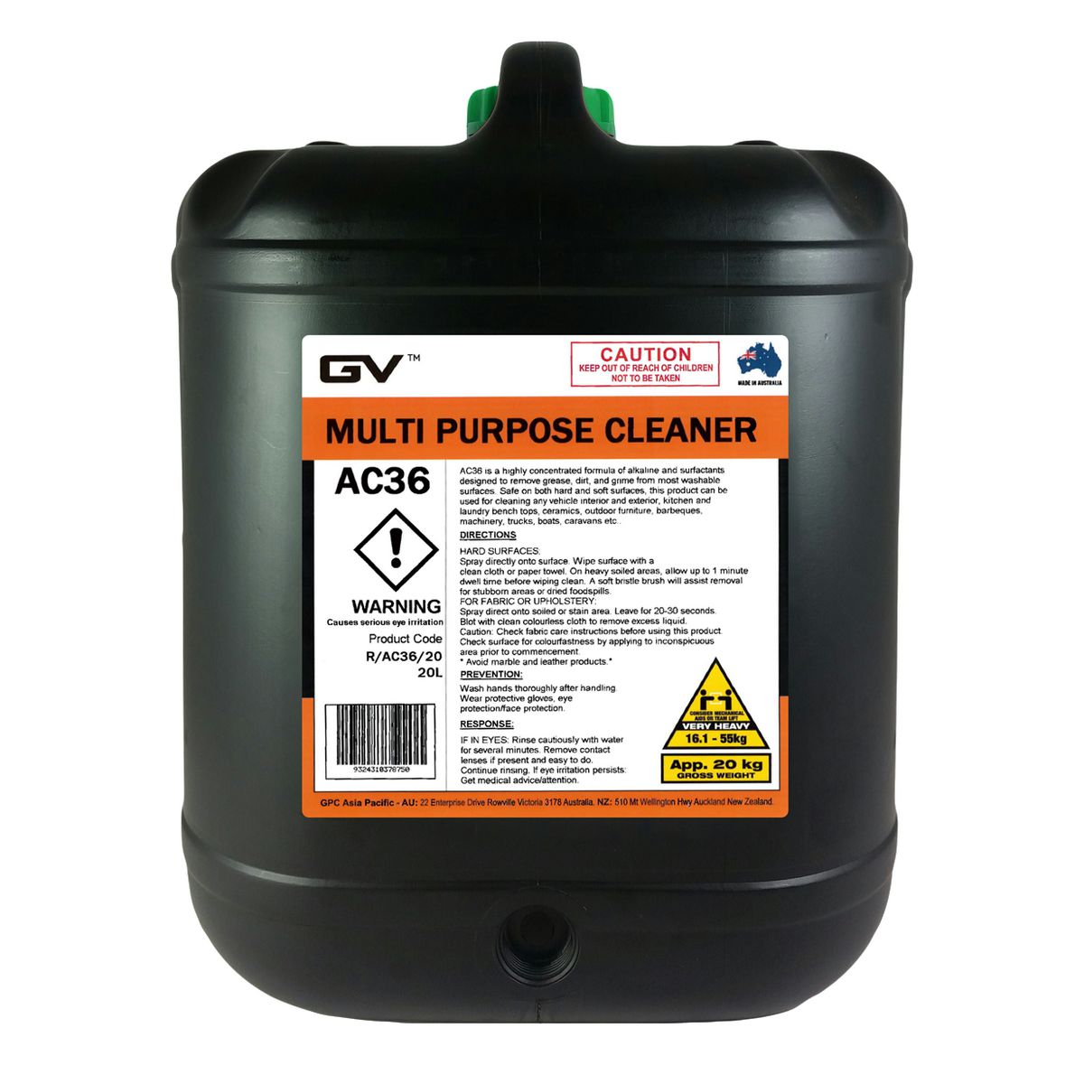 GVOil Multi Purpose Cleaner - 20L R/AC36/20